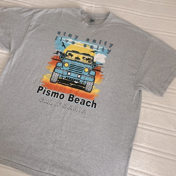 Gildan Other - Gildan Pismo Beach T-Shirt 2XL Gray Yellow Blue​​​